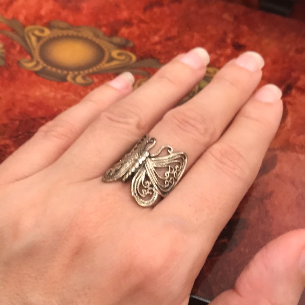 New 925 Sterling Silver Butterfly ring size 7